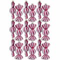 Queens Of Christmas 4 in. Red Candy Ornaments with White Glitter, Pack of 18, 18PK ORN-18PK-CDY-RE